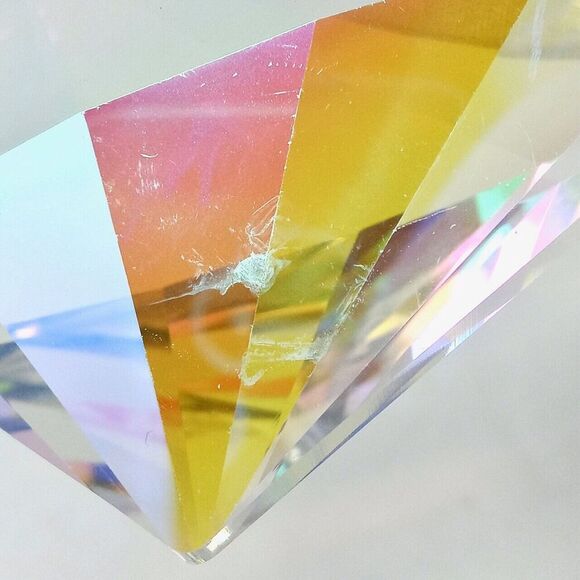 NWT Vidali Iridescent 8.5" Tall Crystal Cross Paperweight Wedding Baptism Decor - Picture 4 of 7